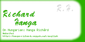 richard hanga business card